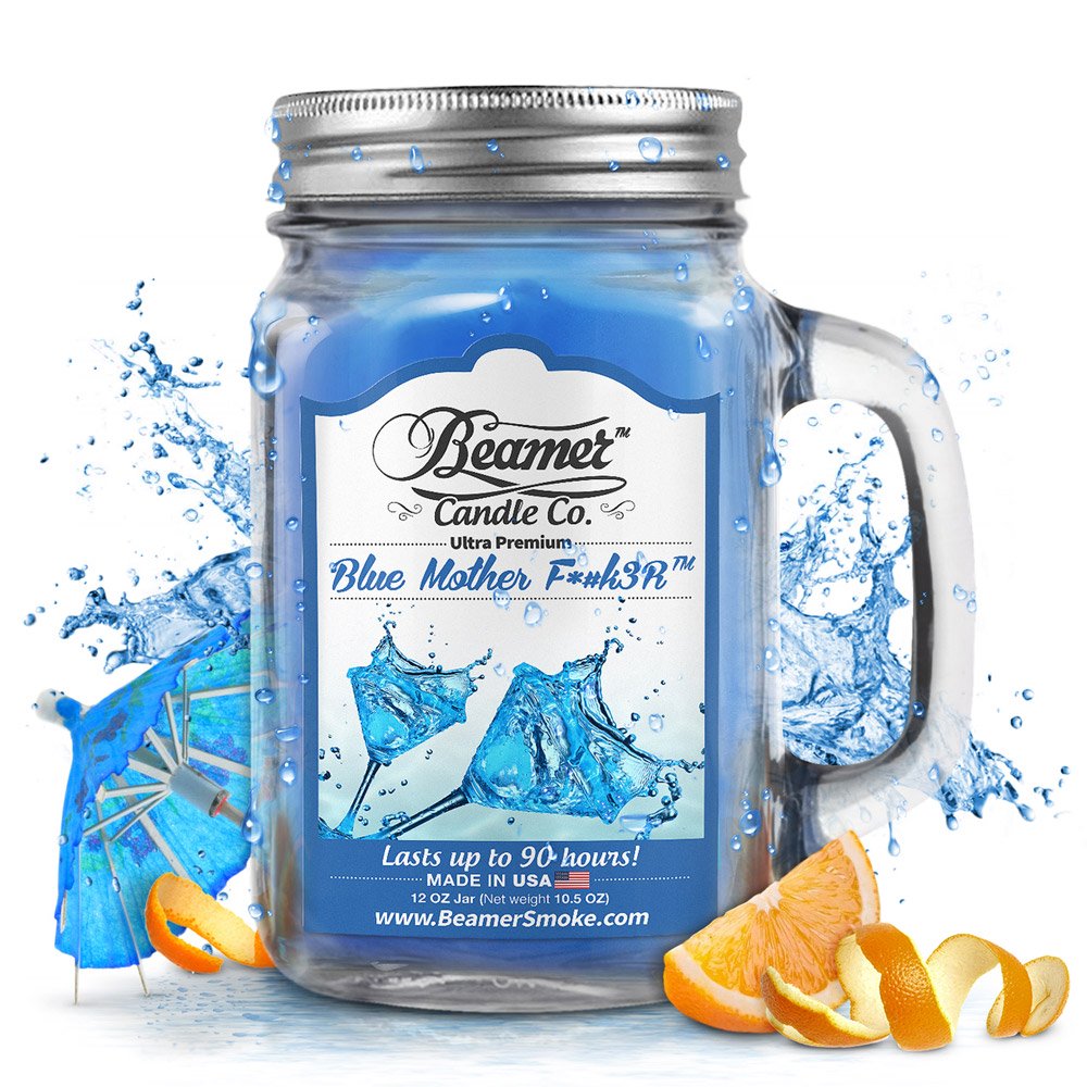 Blue Mother F*#k3r 12 oz (350ml) Beamer Candle