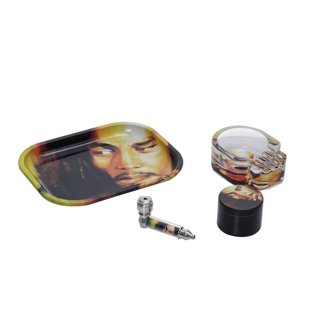 Shishaglass 4 in 1 Complete Smoking Set Box (Pipe,Grinder,Ash Tray,Rolling Tray)