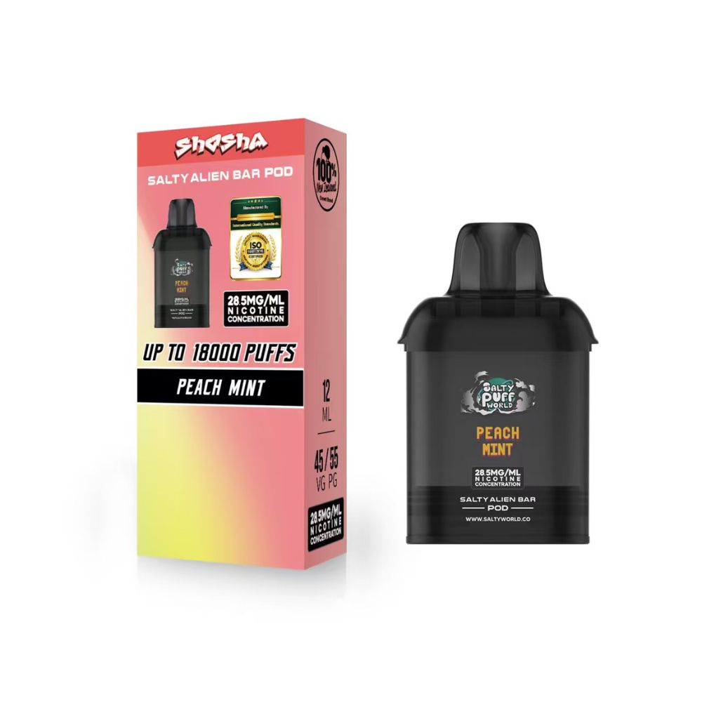 Peach Mint – Salty ALIEN Bar Pre-filled Pods 28.5mg/mL