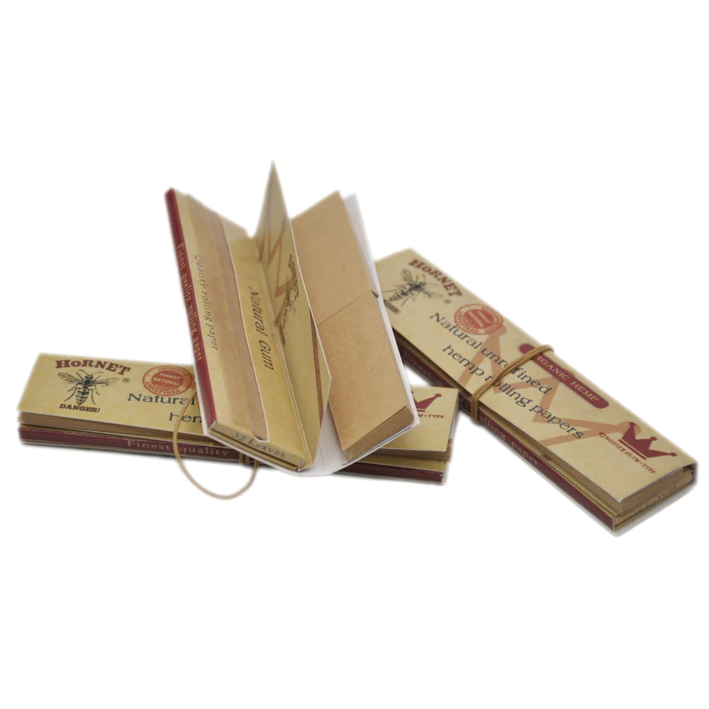 Hornet Organic Hemp Brown King Size Slim Rolling Papers + Tips - vape product at SHOSHA Australia