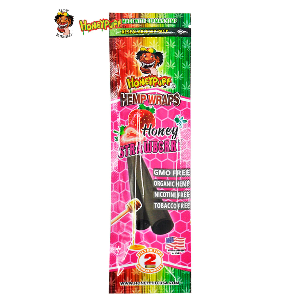 Honey Puff Flavoured Hemp Wrap – Honey Strawberry (2pk)